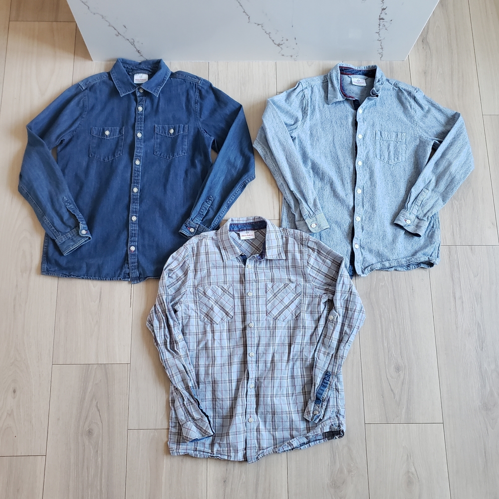 Hanna Andersson Blue Plaid Casual Shirts Bundle